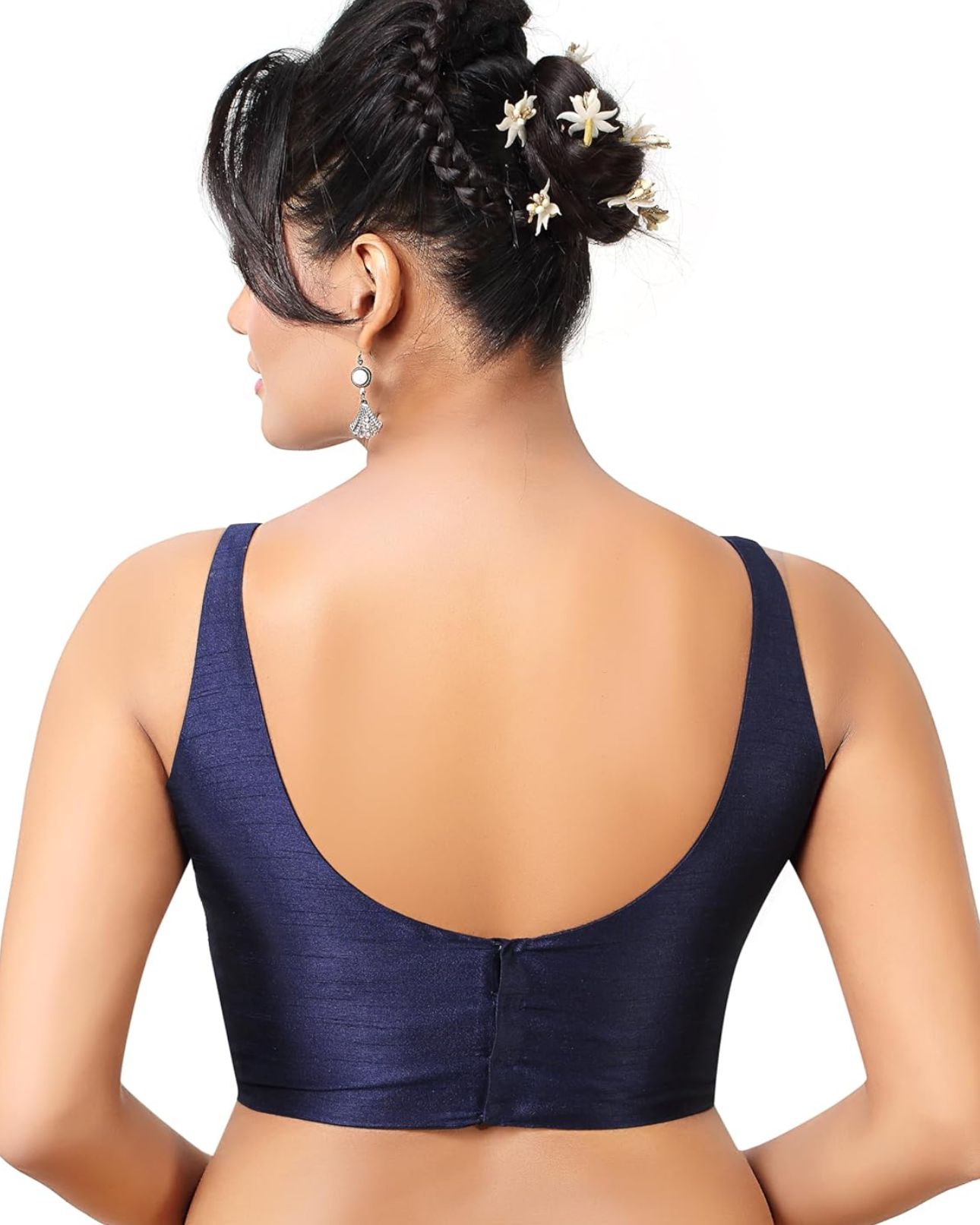 Navy Blue Women Women Back Open Blouse in Germany