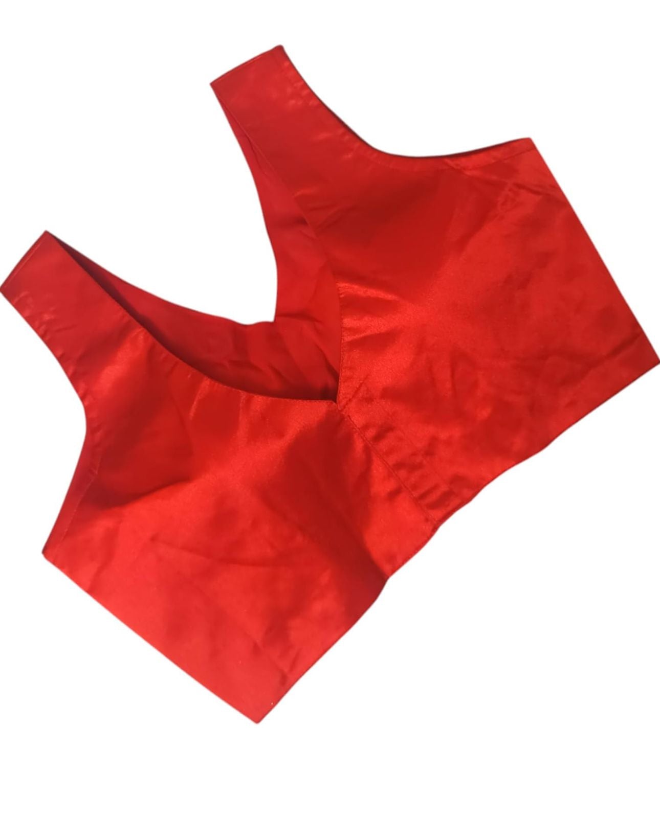 Red Satin Silk Readymade Blouse Fancy Sleeveless trendig Shining for Women in Germany