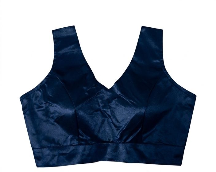 Navy Blue satin Silk Readymade Blouse Fancy Sleeveless trendig Shining for Women in Germany (Copy)