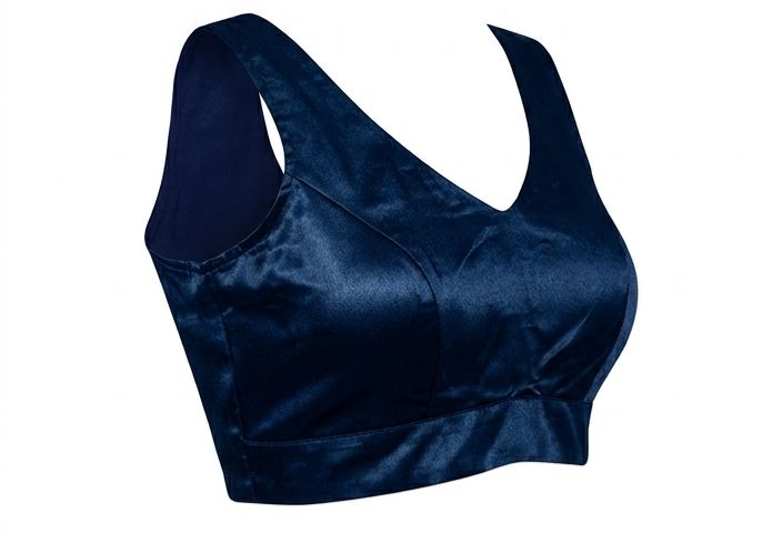 Navy Blue satin Silk Readymade Blouse Fancy Sleeveless trendig Shining for Women in Germany (Copy)