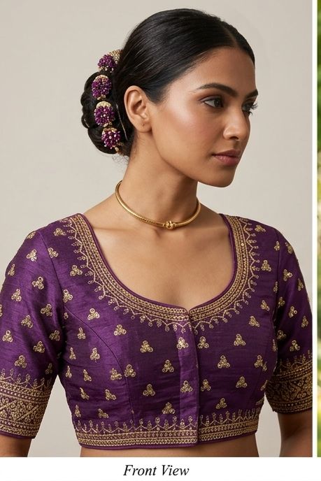 Purple Embroidery Silk blouse in Germany