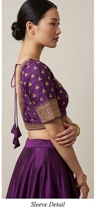 Purple Embroidery Silk blouse in Germany
