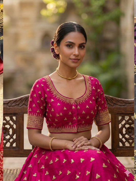 Pink Embroidery Silk blouse in Germany