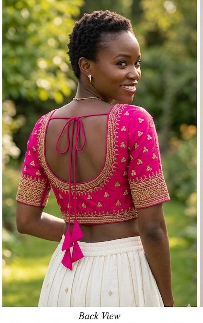 Pink Embroidery Silk blouse in Germany
