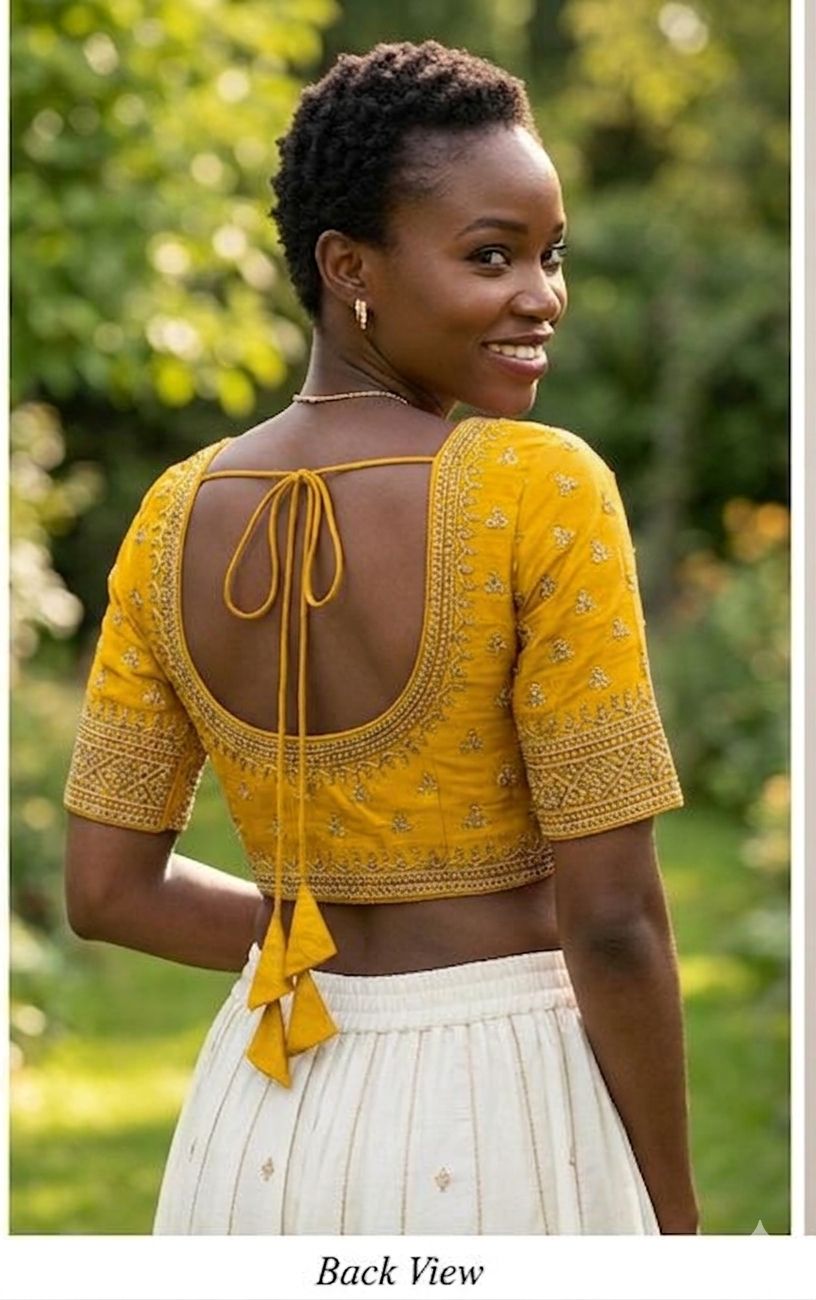 Yellow Embroidery Silk blouse in Germany