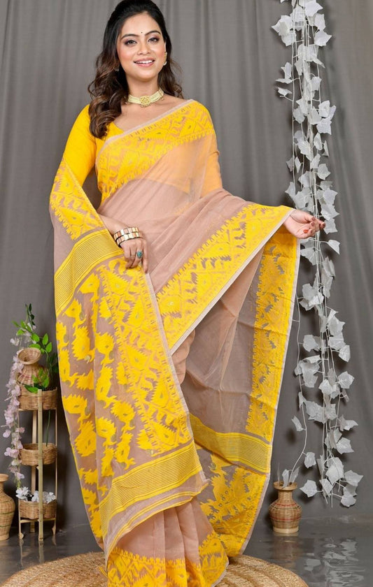 Ethnic Motifs Sequinned Handloom Jamdani Saree in Berlin