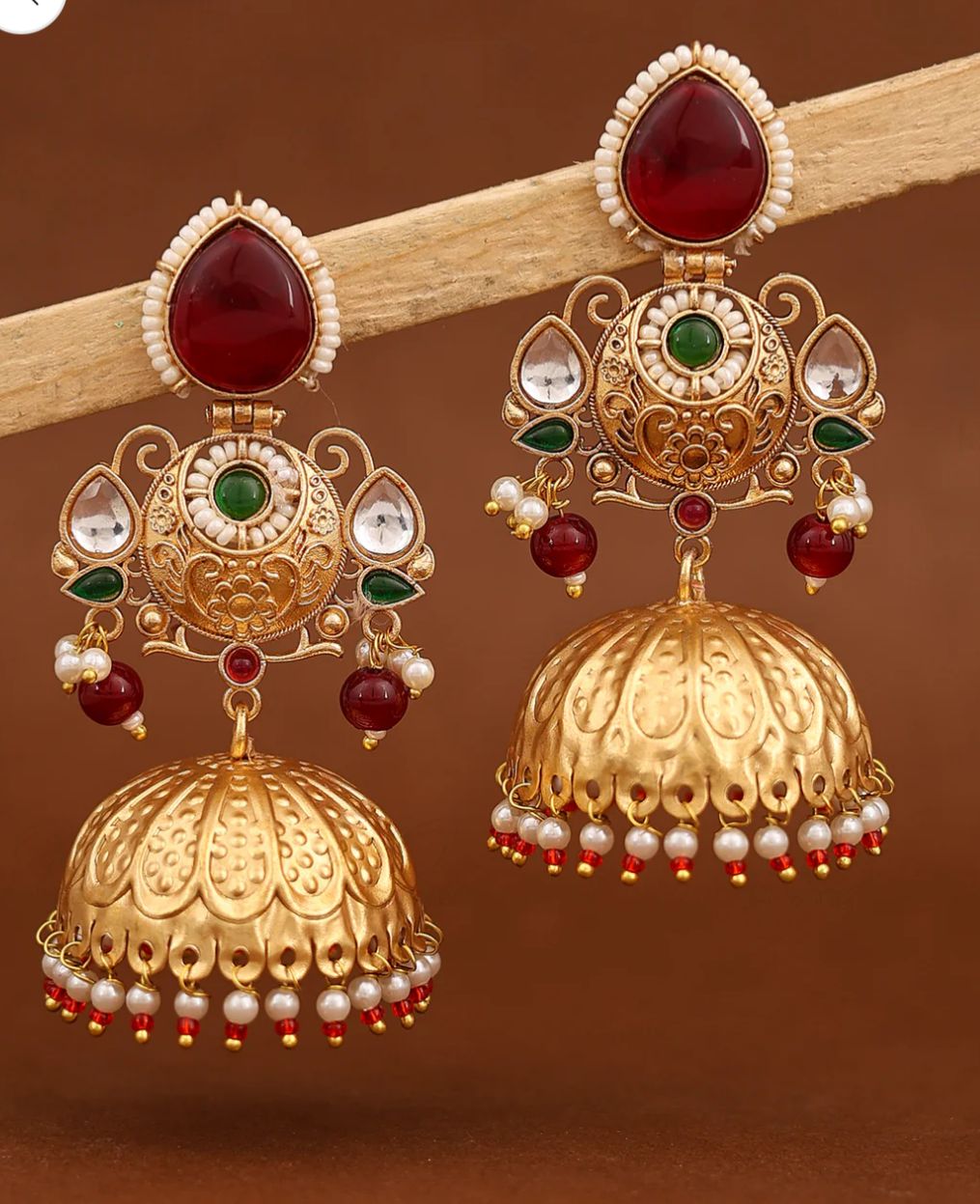 Tejaswini Gold Jhumki Earrings in Germany