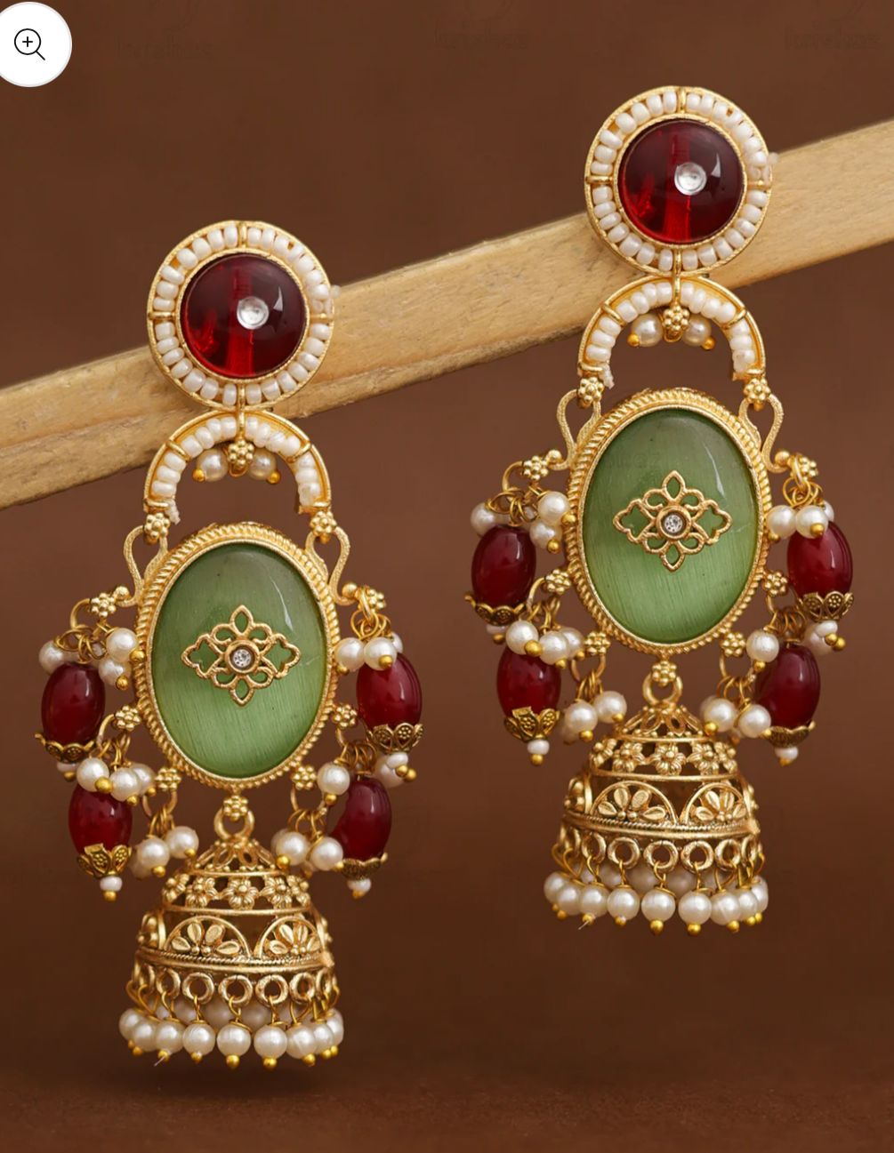 Rangoli Gold Jhumki Earrings in Germany