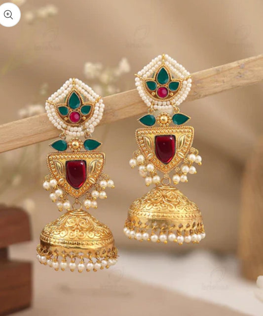 Pratyusha Gold Jhumki Earrings in Germany