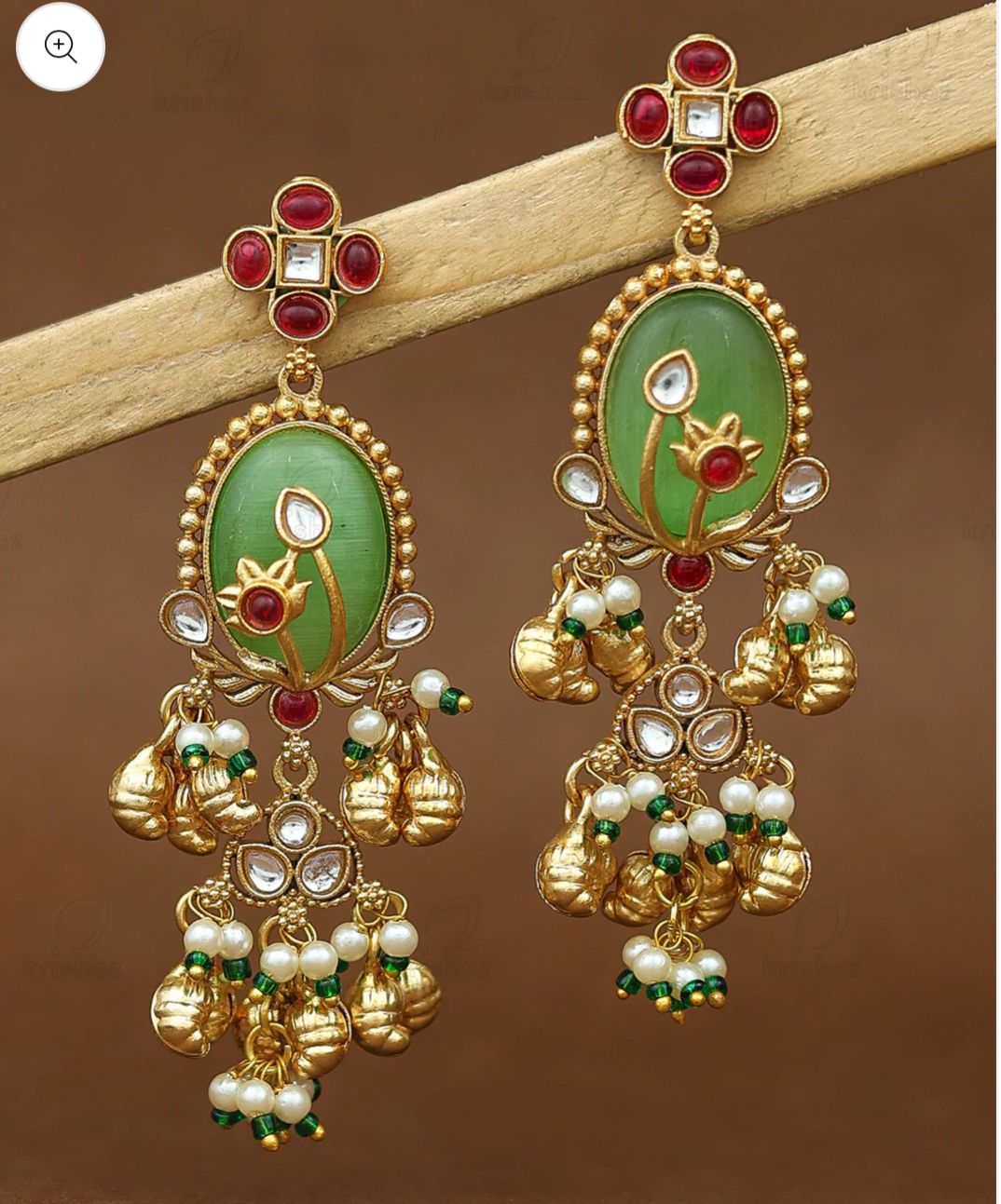 Phool Bagh Premium Gold Danglers in Germany