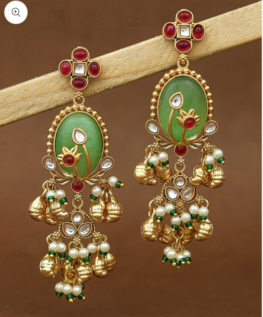 Phool Bagh Premium Gold Danglers in Germany