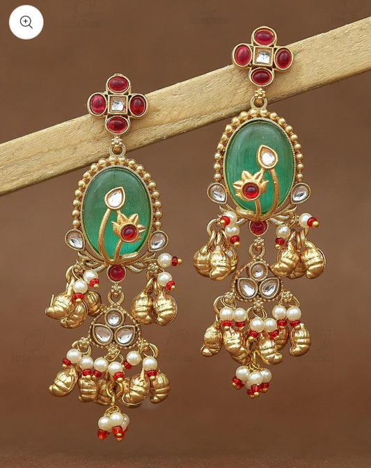 Phool Bagh Premium Gold Danglers in Germany