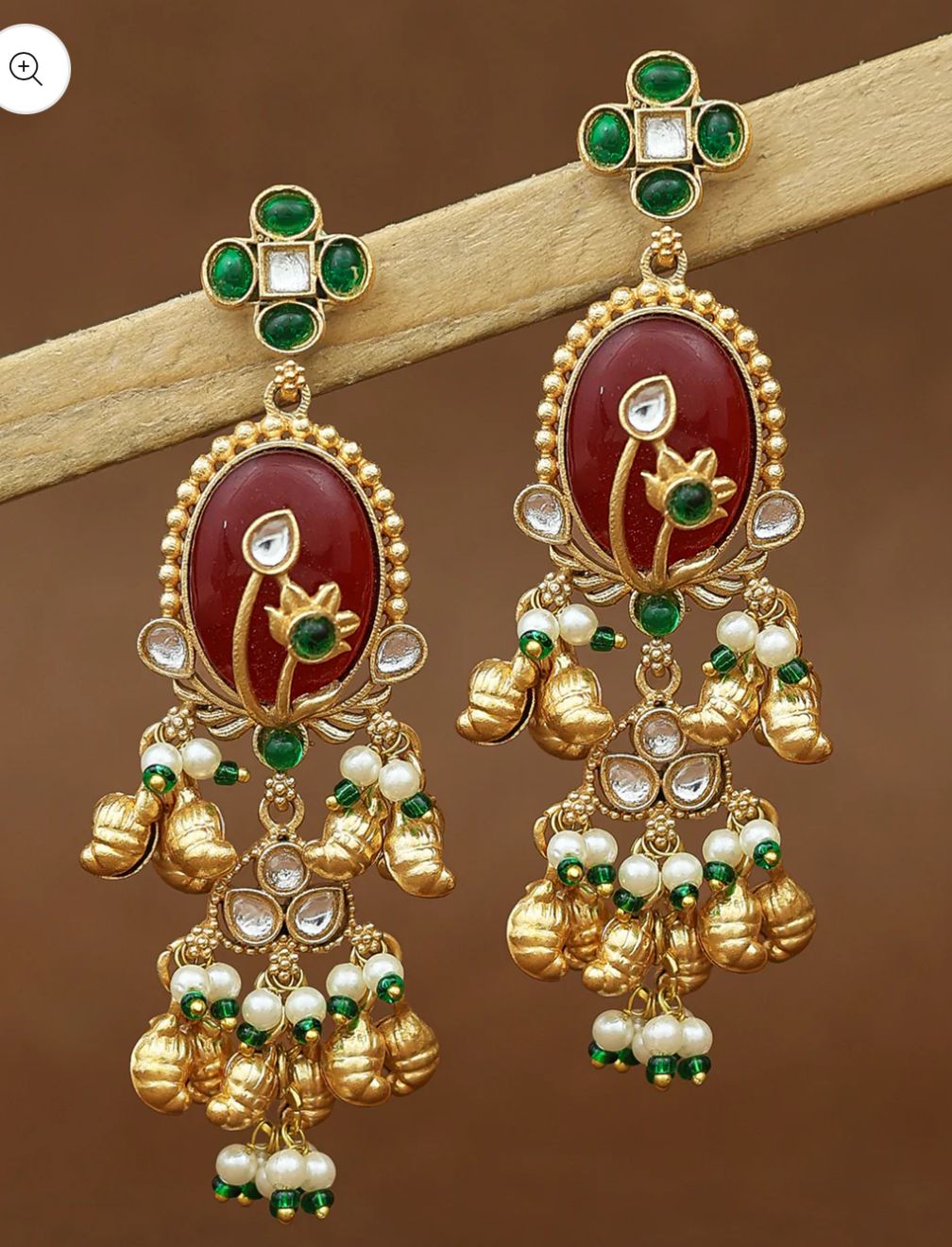 Phool Bagh Premium Gold Danglers in Germany