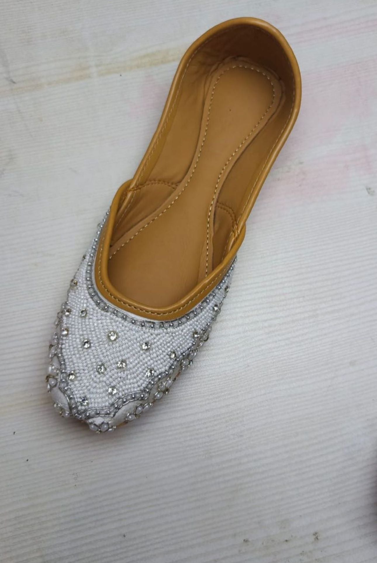 White Punjabi Juttis Pure Leather in Germany