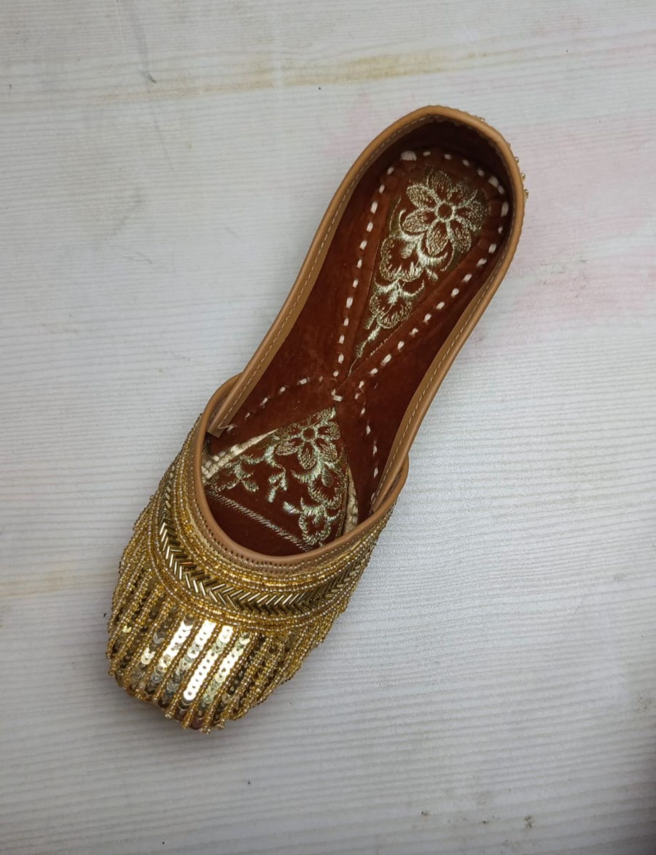 Golden Punjabi Juttis Pure Leather in Germany