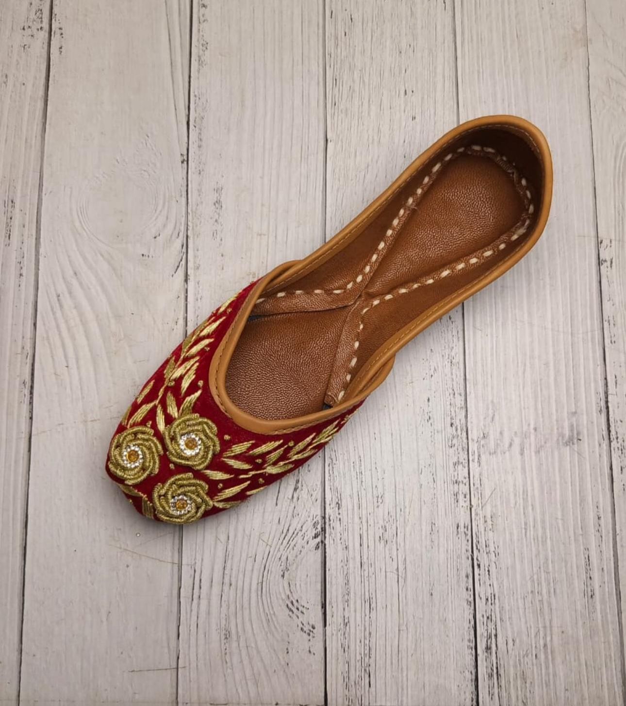Red Punjabi Juttis Pure Leather in Germany