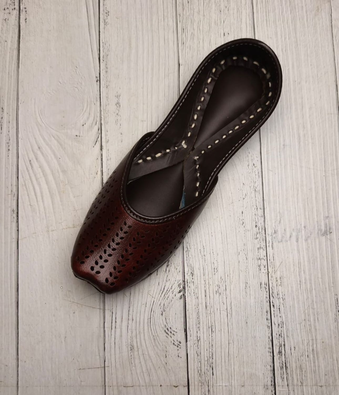 Dark Brown Punjabi Juttis Pure Leather in Germany