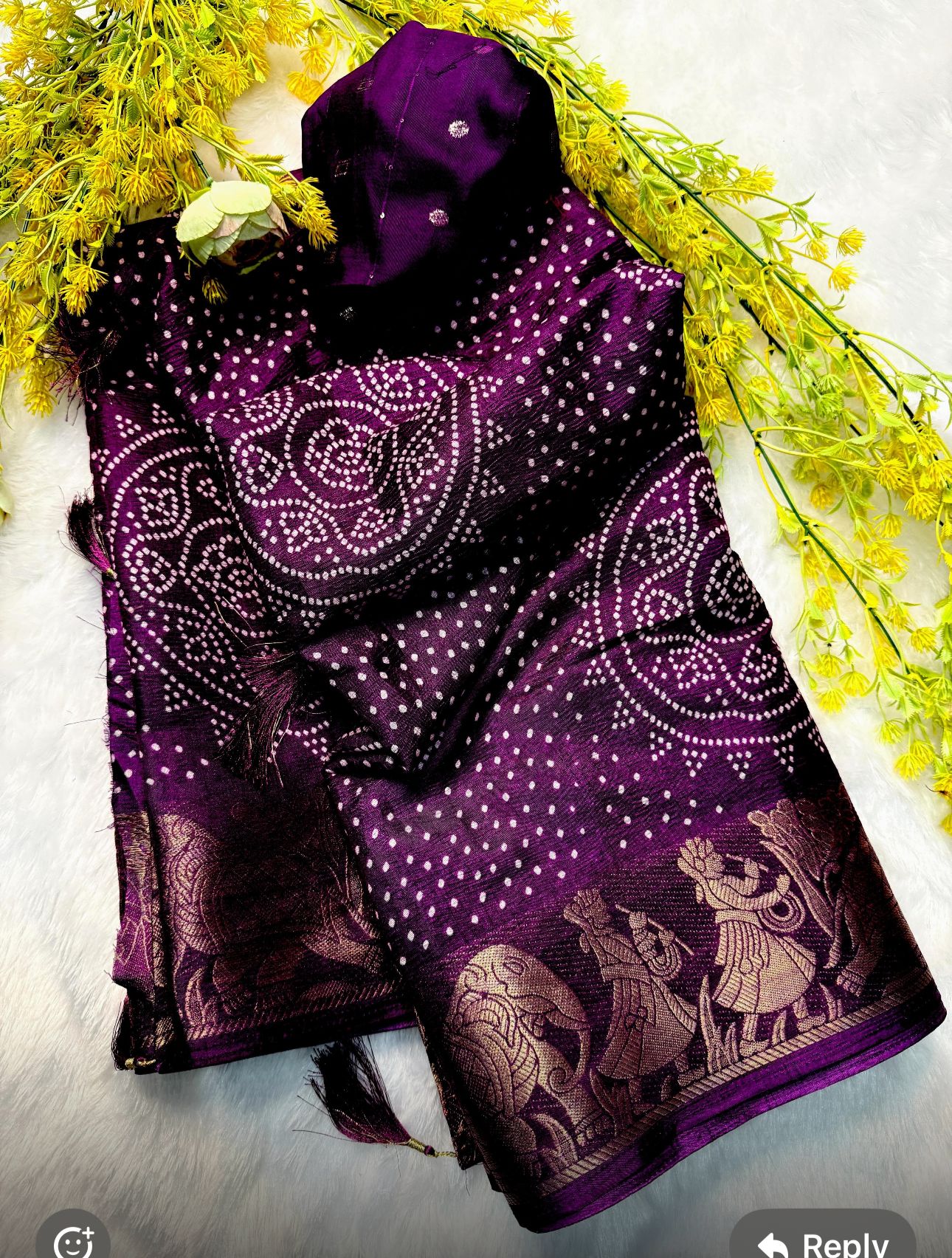 Super Hit Bandhej Special Dola Crepe Crushed Saree in Germany