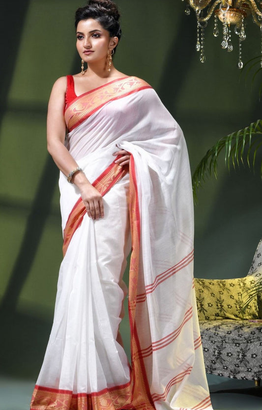 Ethnic Motifs Zari Pure Cotton Traditional Saree in Germany