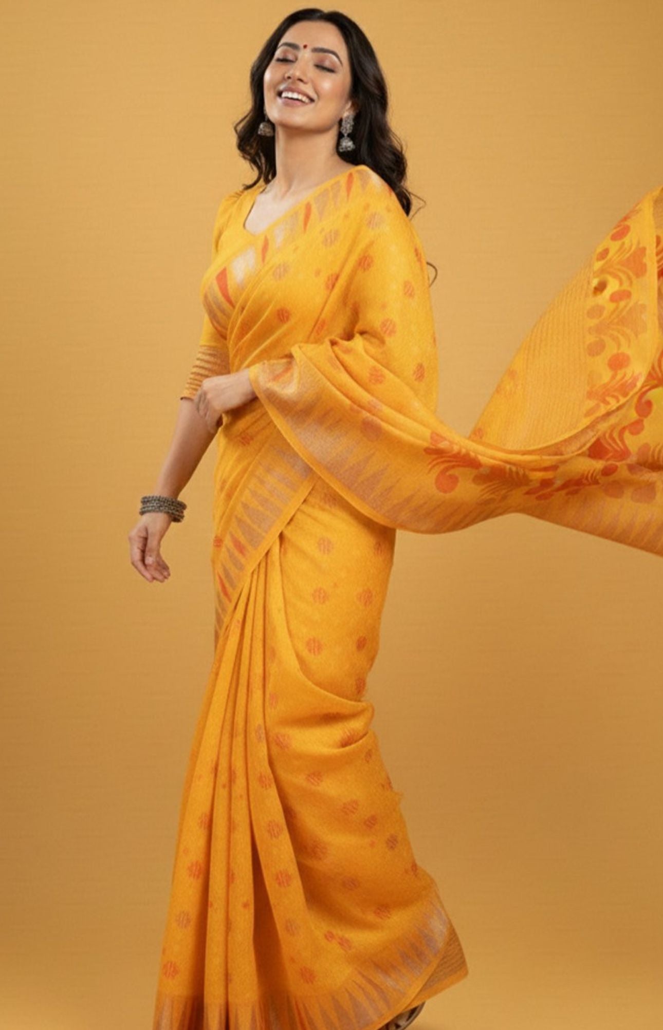 Ethnic Motifs Handloom Jamdani Saree in Germany