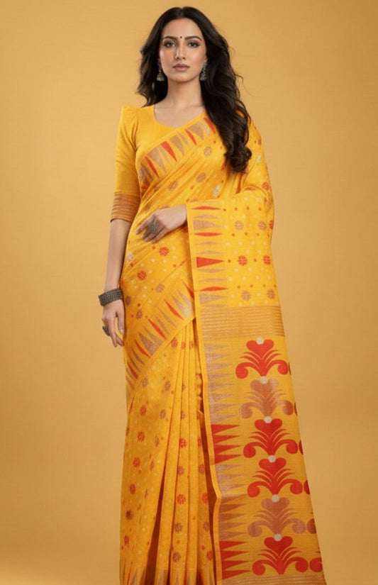 Ethnic Motifs Handloom Jamdani Saree in Germany