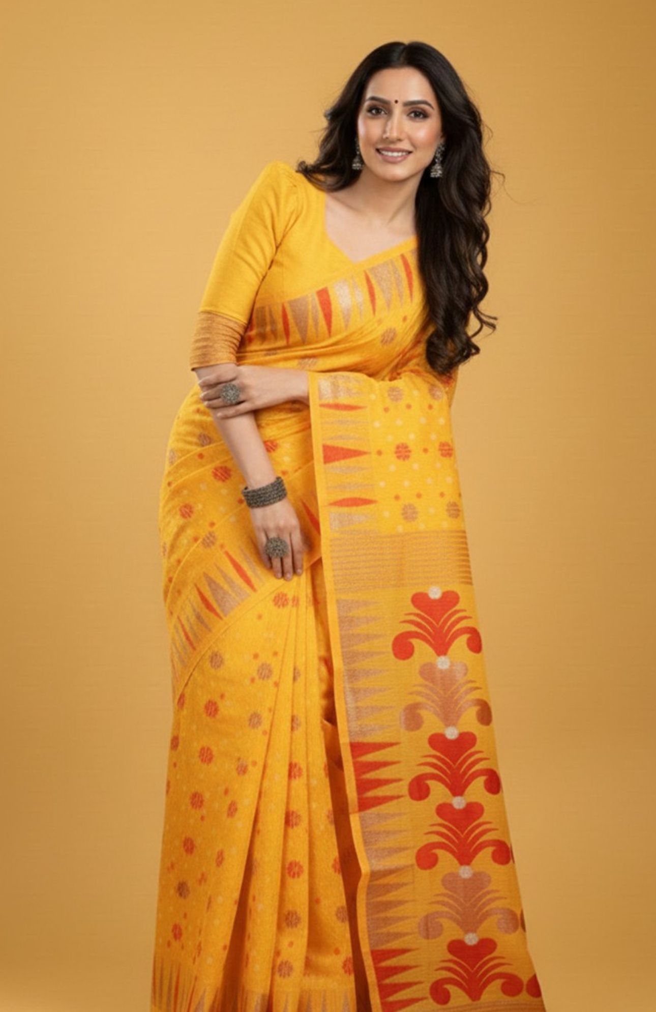 Ethnic Motifs Handloom Jamdani Saree in Germany