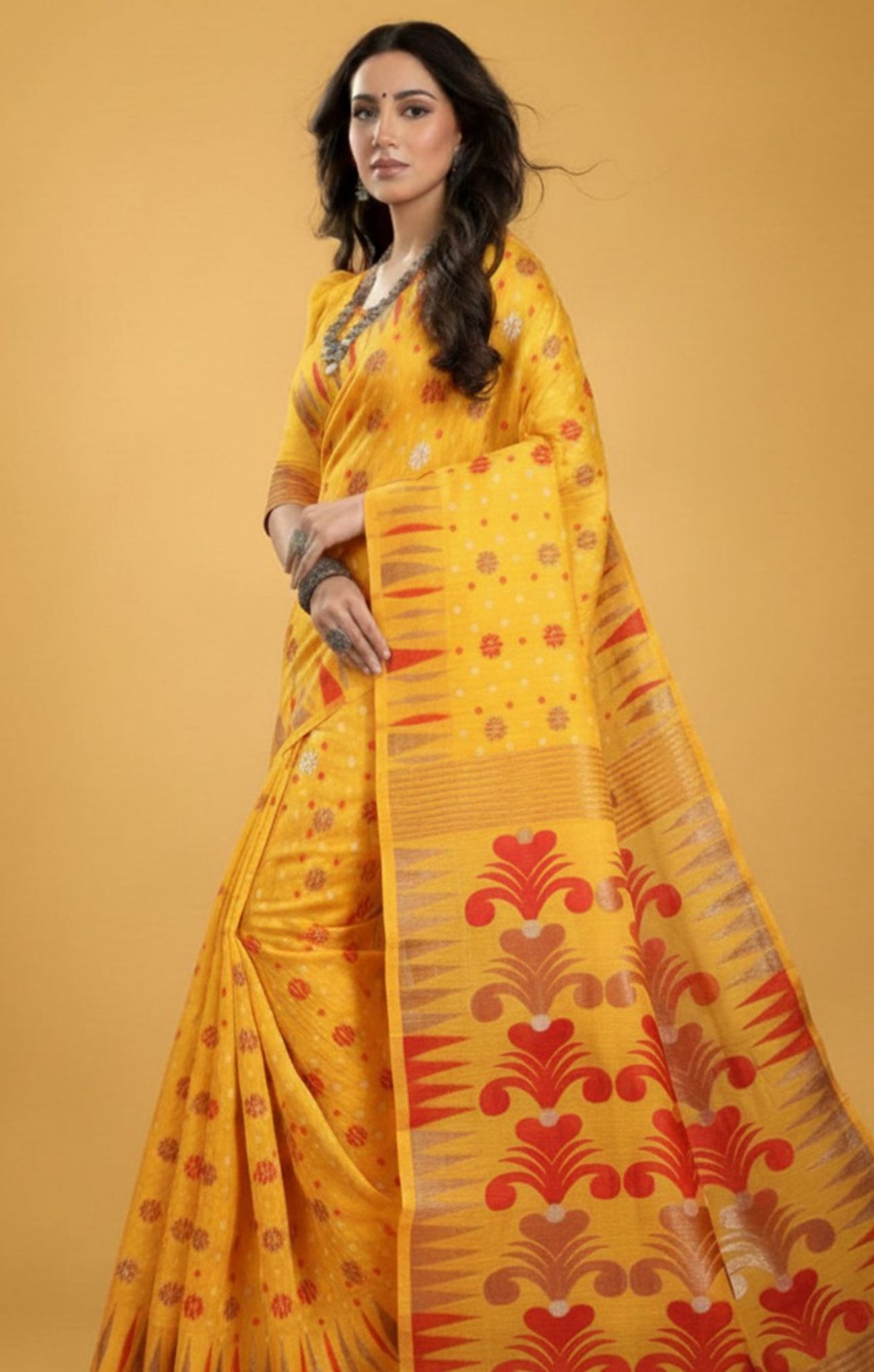 Ethnic Motifs Handloom Jamdani Saree in Germany