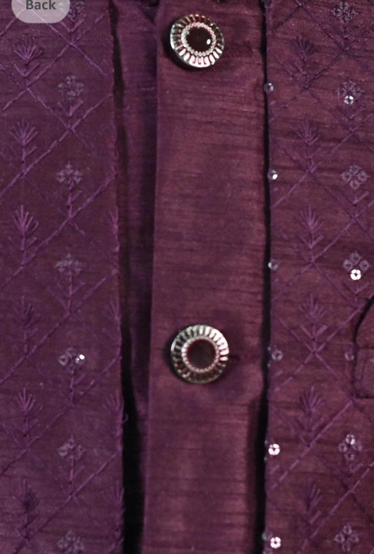 Wine Kids Ethnic Sequin Embellished Indo-Western Kurta and Trouser Set for Boys in Germany
