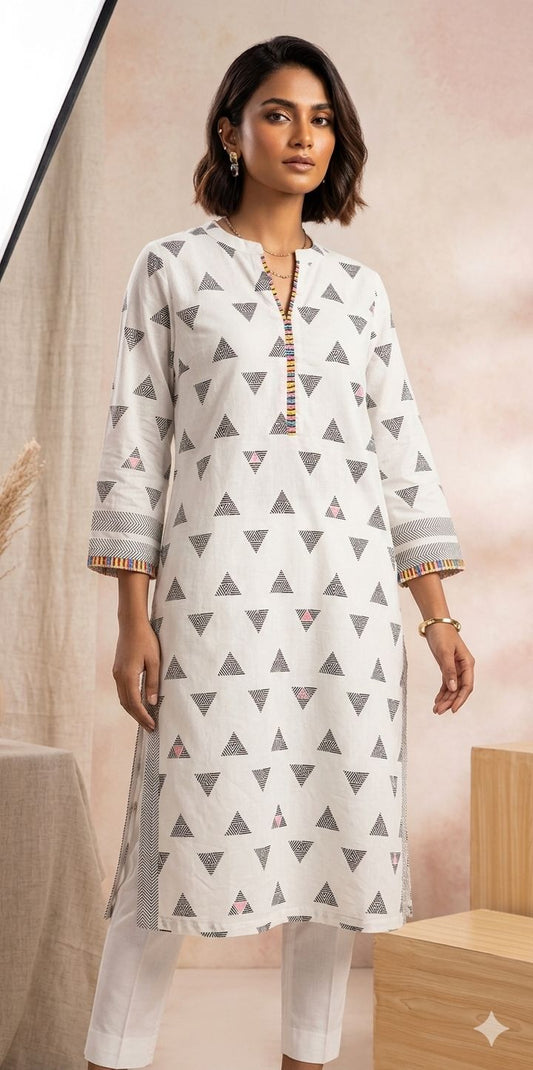 Beautiful  geometric-print kurta in Germany