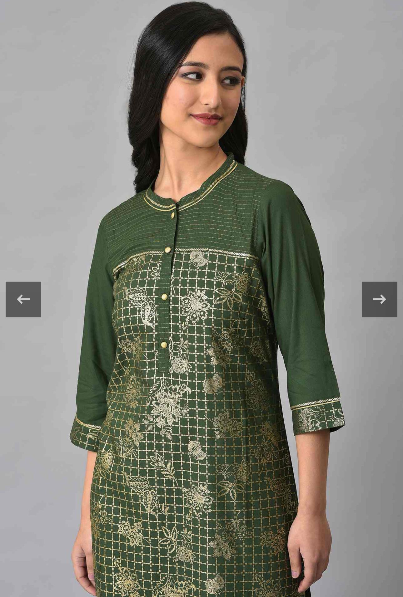 Green Button Down Ethnic Liva kurta in Berlin