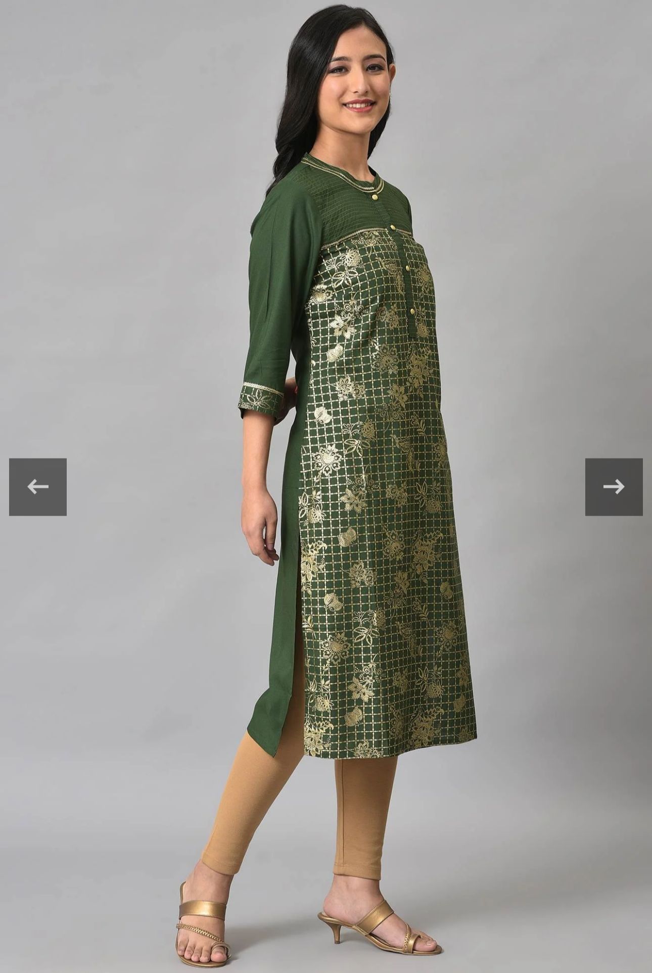 Green Button Down Ethnic Liva kurta in Berlin
