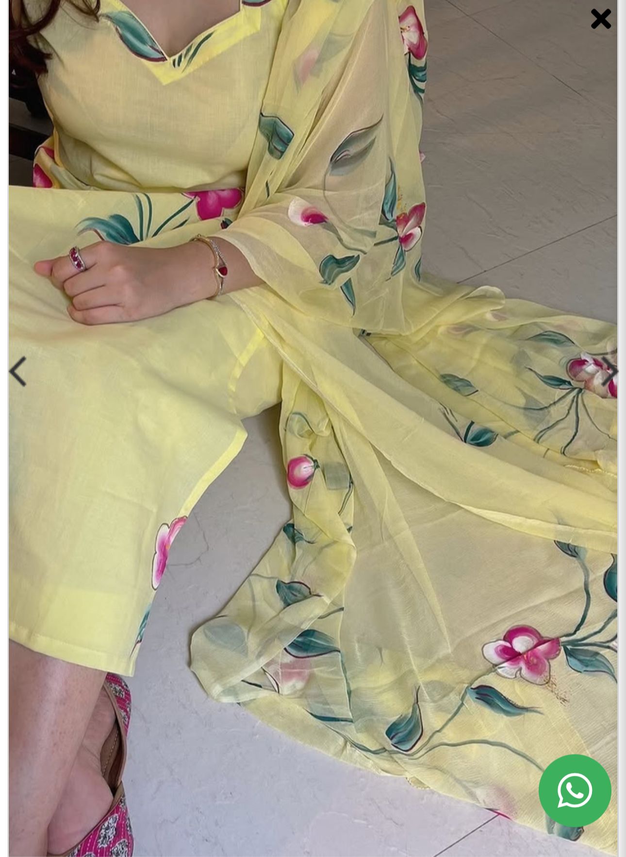 Yellow Embroidered Georgette Straight Kurta Set in Germany