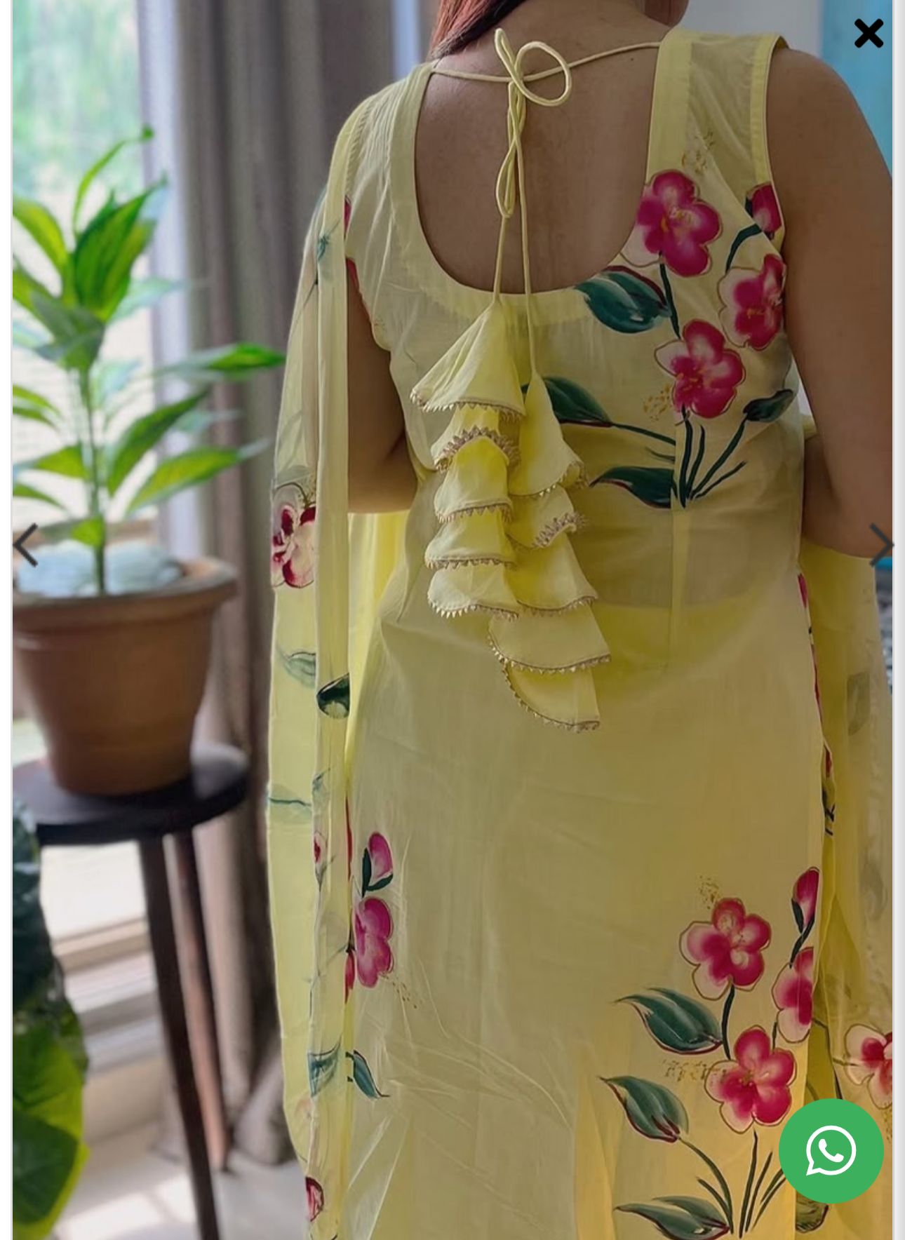 Yellow Embroidered Georgette Straight Kurta Set in Germany