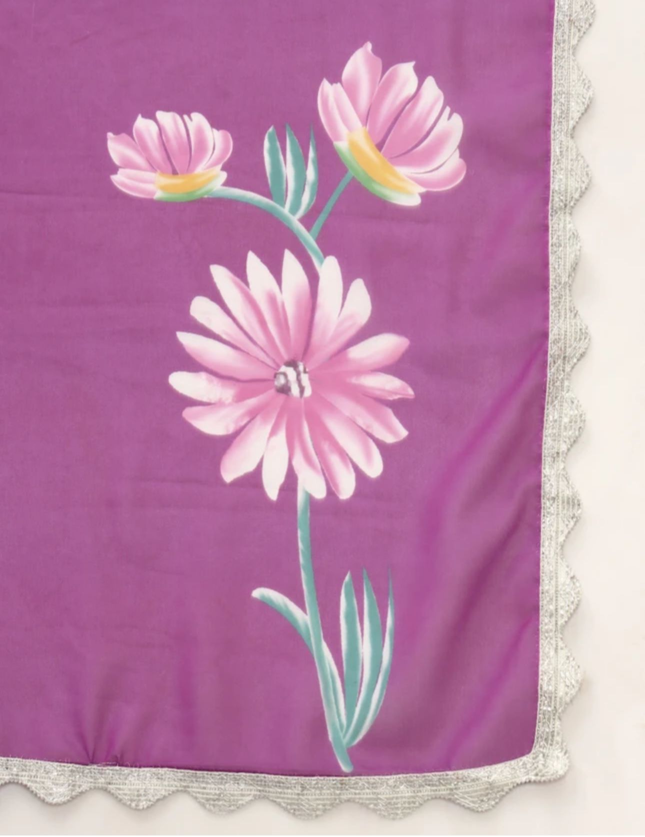 Purple Women Crepe Kurti Pant Dupatta Set in Germany