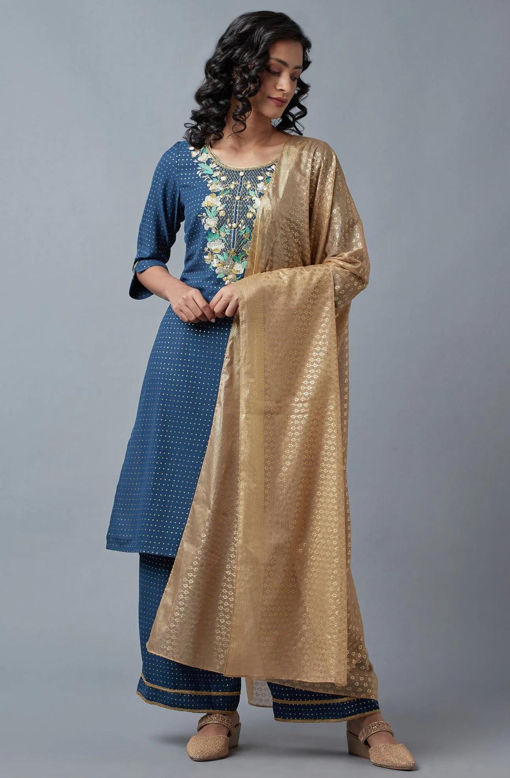 This set is only KURTI we have, without Palazzo and Duppatta In Germany