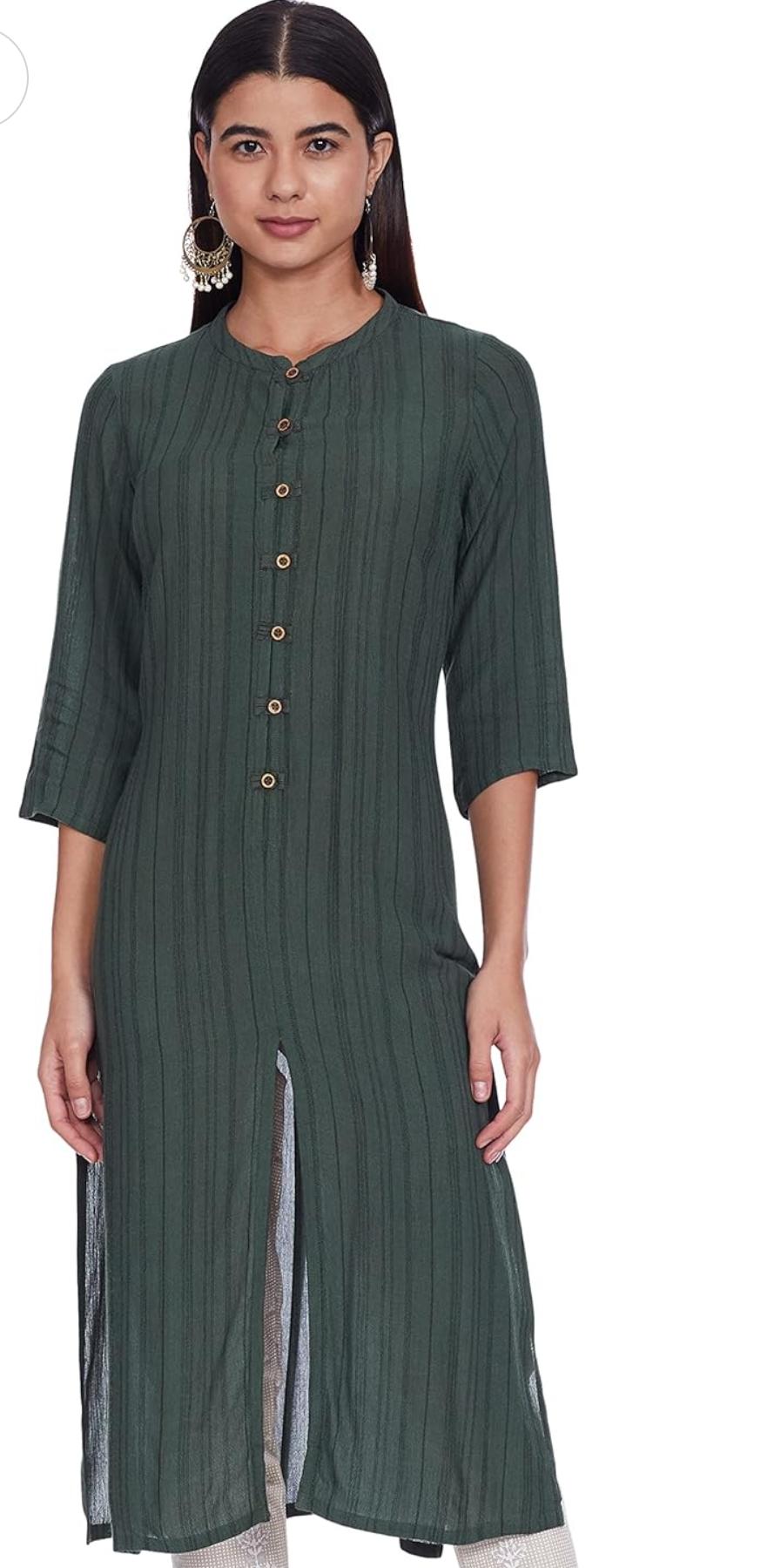 Women's Cotton Blend Regular Fit Regular Kurta in Germany
