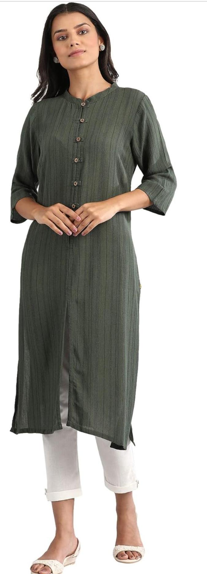 Women's Cotton Blend Regular Fit Regular Kurta in Germany