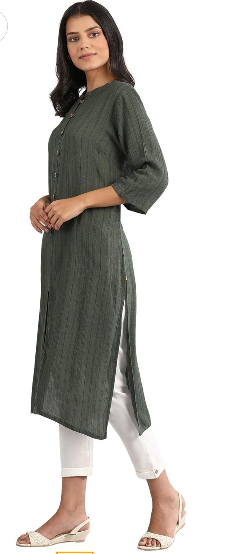 Women's Cotton Blend Regular Fit Regular Kurta in Germany