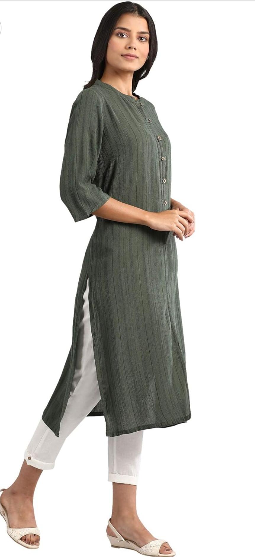 Women's Cotton Blend Regular Fit Regular Kurta in Germany