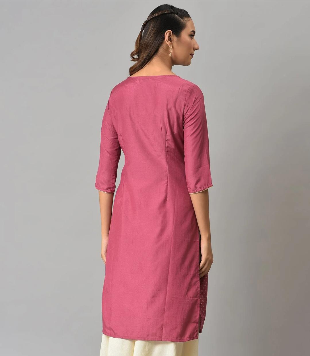 Pink Floral Printed Sequined Ethnic kurta in Germany