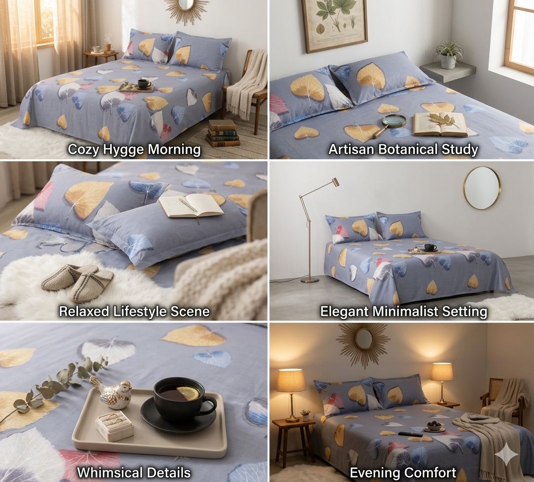 Floral Microfibre King Bedsheet with 2 Pillow Covers in Berlin