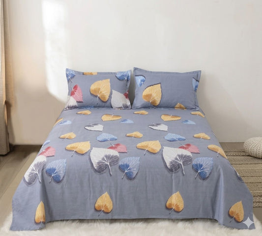 Floral Microfibre King Bedsheet with 2 Pillow Covers in Berlin