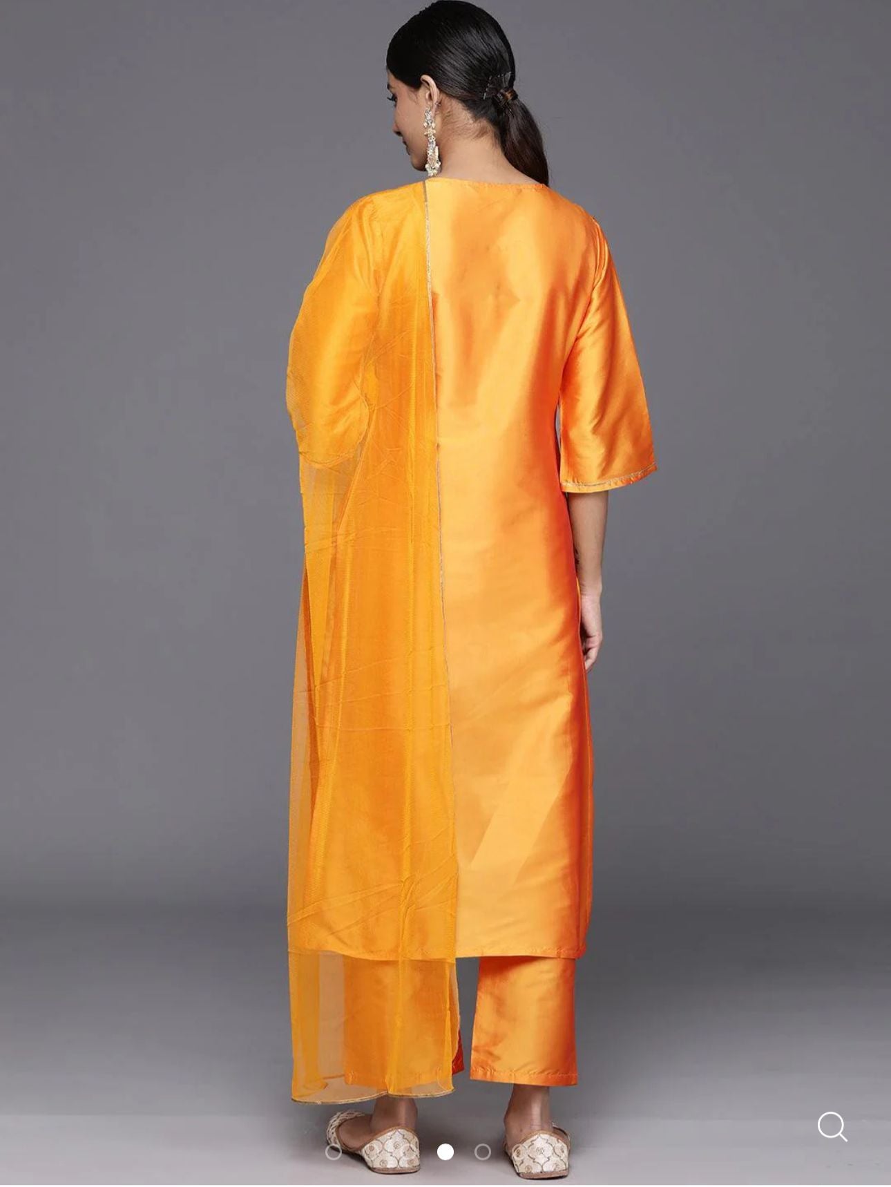 Yellow Yoke Design Silk Blend Straight Kurta With Trousers & Dupatta in Germany