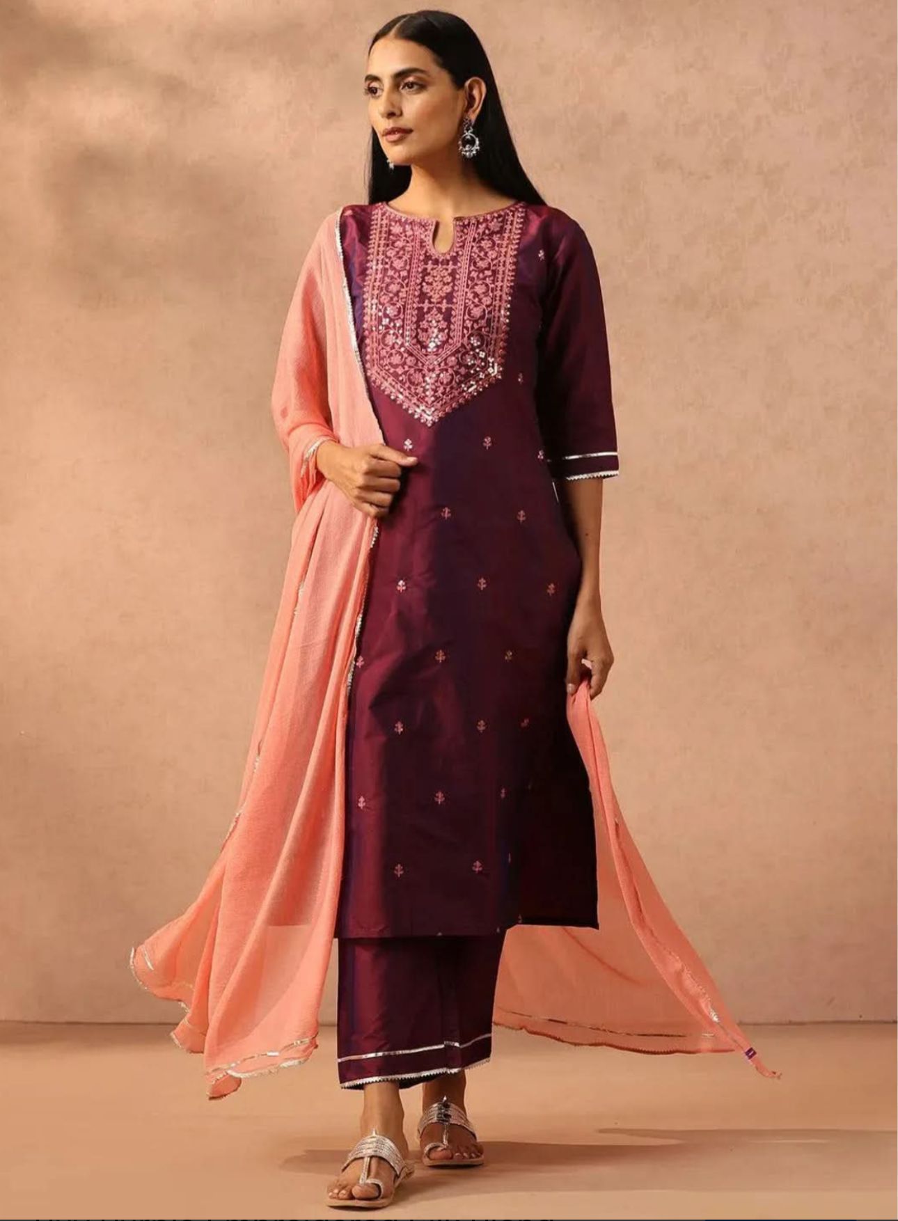Women Silk Blend Kurta Pant Set in Germany