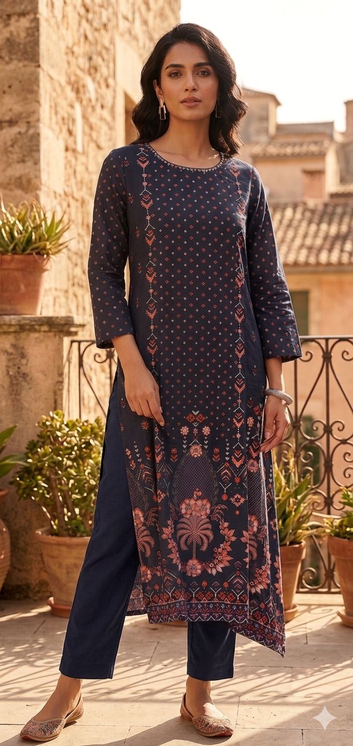 Women Ethnic Motifs Printed Kurta in Germany