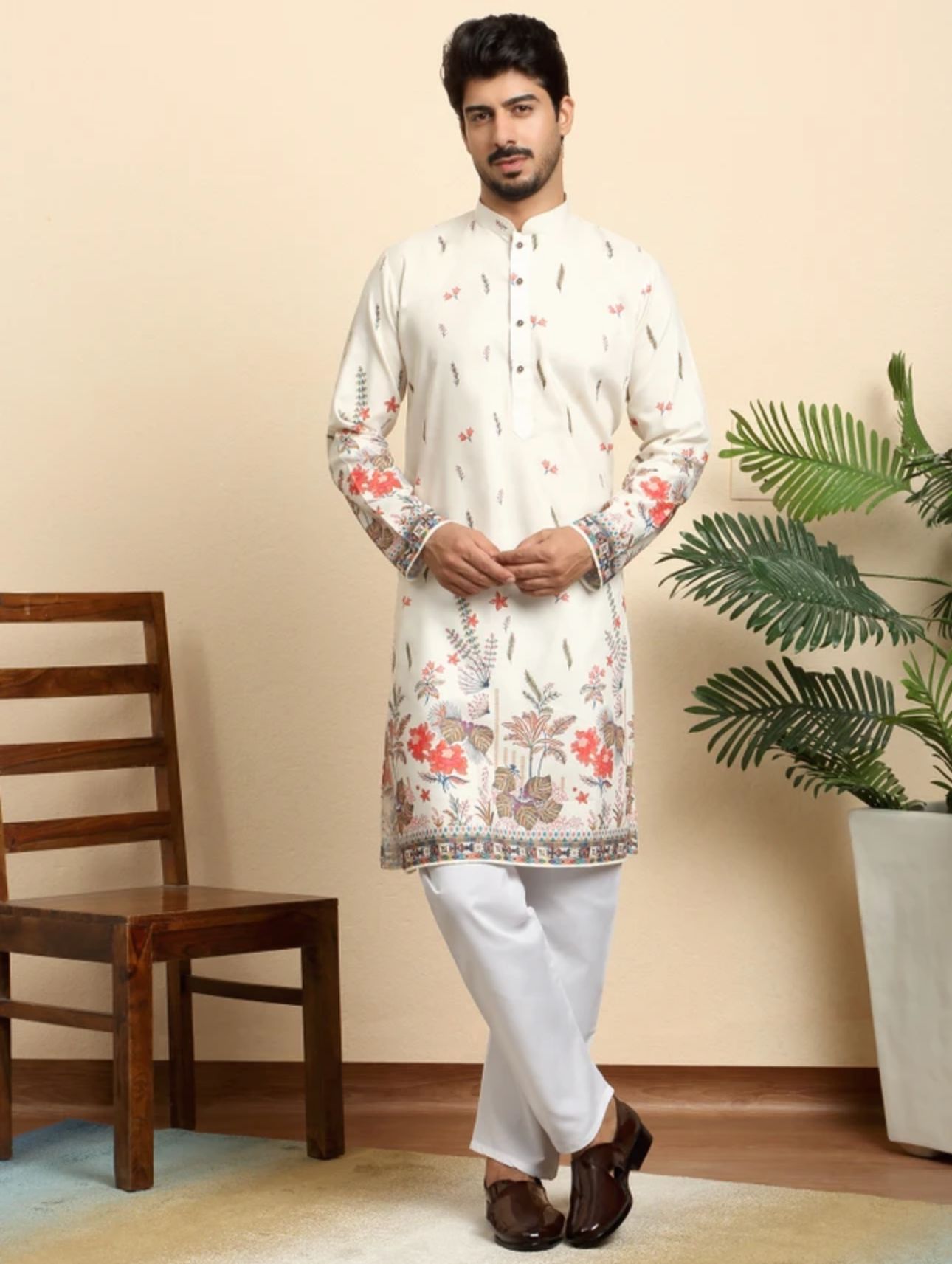 Men Silk Blend Kurta Pyjama Set in Germany