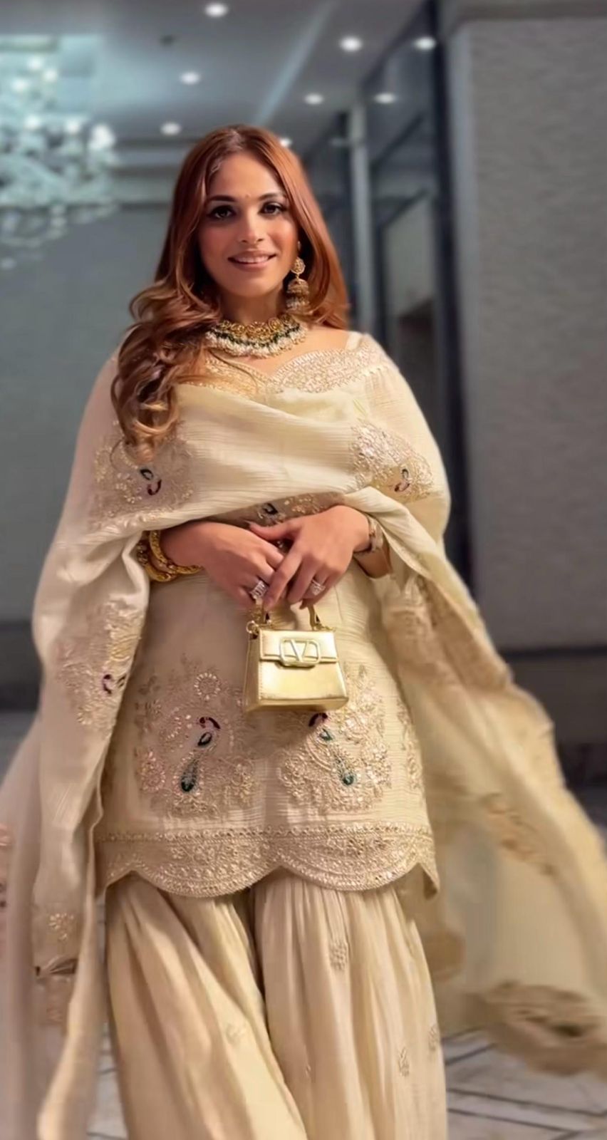 Pure Chinnon With Heavy Embroidery Coding Dori-Sequence Work Top-Bottom And Dupatta Set in Germany