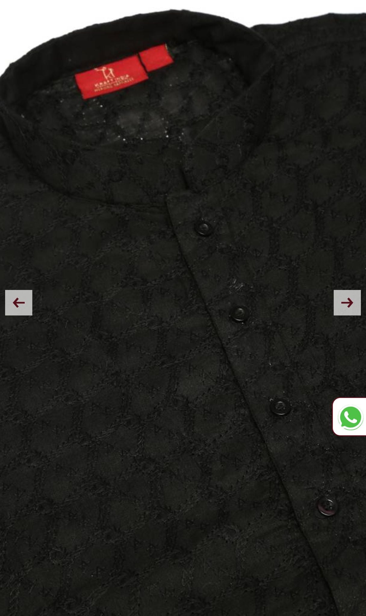 Men Black Chikankari Cotton Kurta Set in Germany