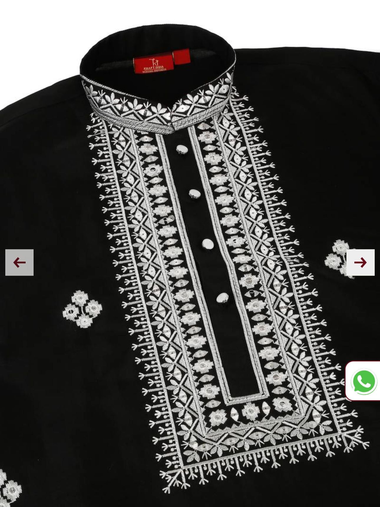 Men Cotton Silk Ethnic Motifs Embroidered Black Kurta And Trouser With Stole in Berlin