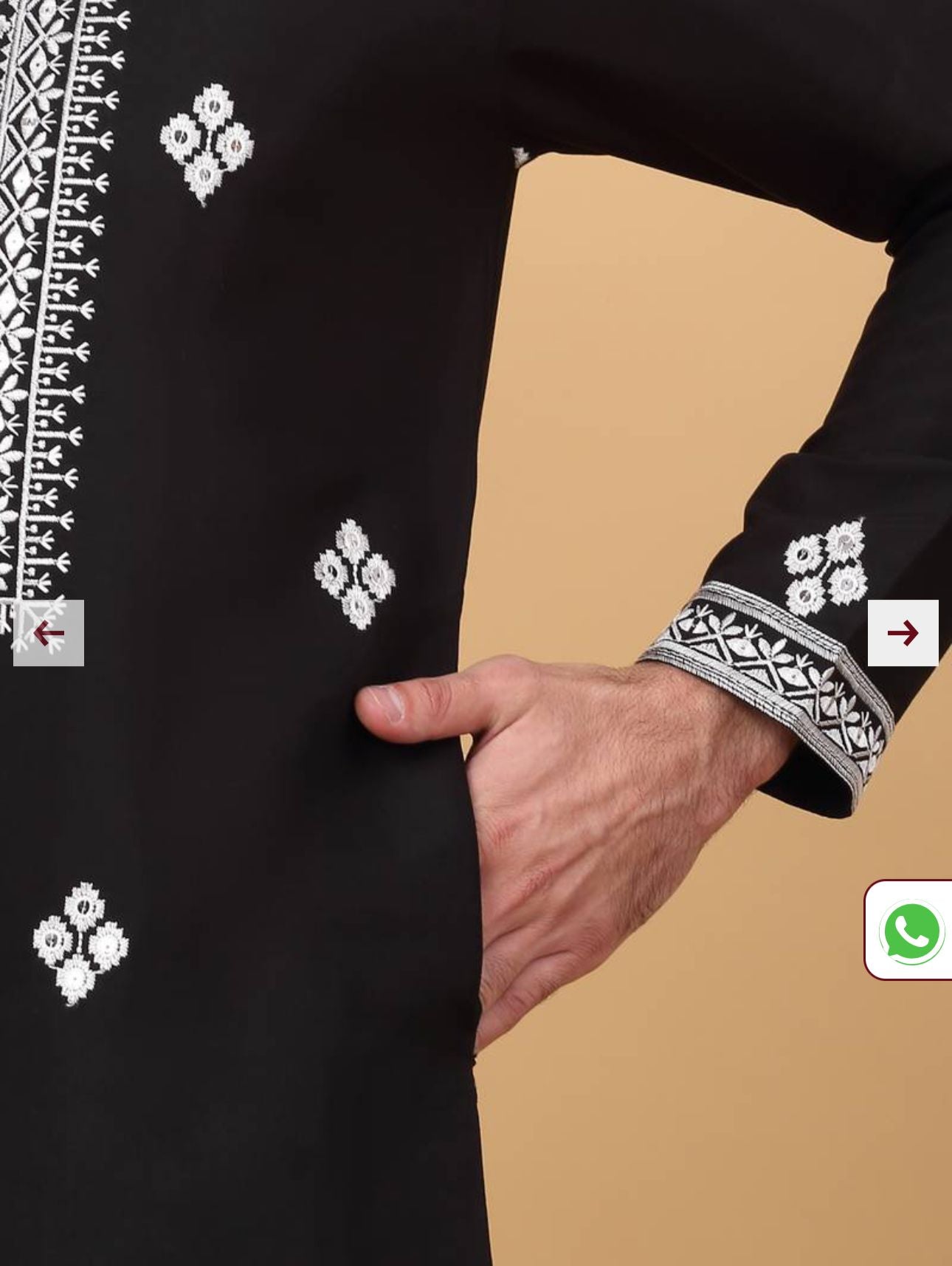 Men Cotton Silk Ethnic Motifs Embroidered Black Kurta And Trouser With Stole in Berlin